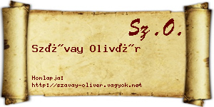 Szávay Olivér névjegykártya
