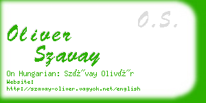oliver szavay business card